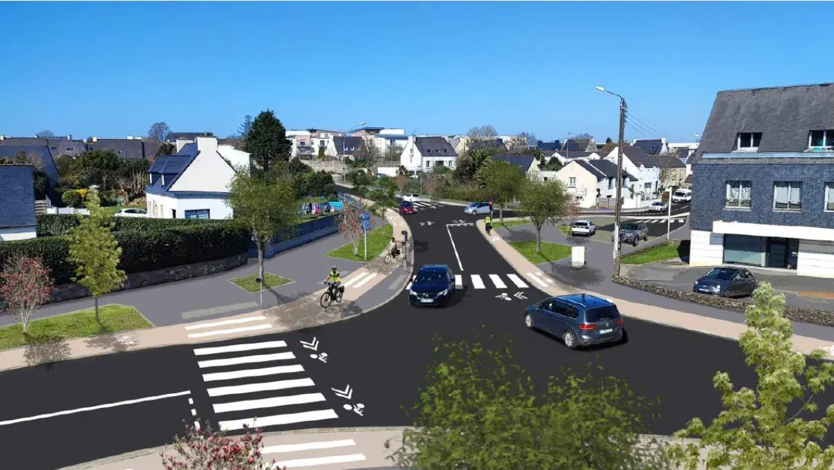 Intersection de trois routes 
