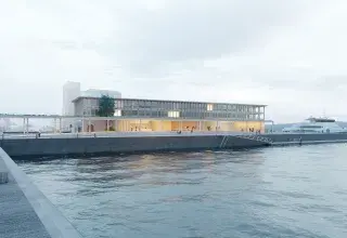 Une vue en 3D d'un bâtiment.